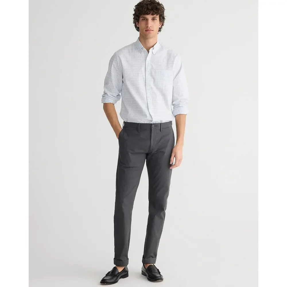 New J.Crew Always 484 Men Slim fit stretch chino pant Gray Size 44x34 - Picture 3 of 13